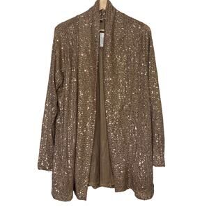 A624266 JINGLE BELLES by Kim Gravel Sequin Mesh Open Front Topper Bronze L